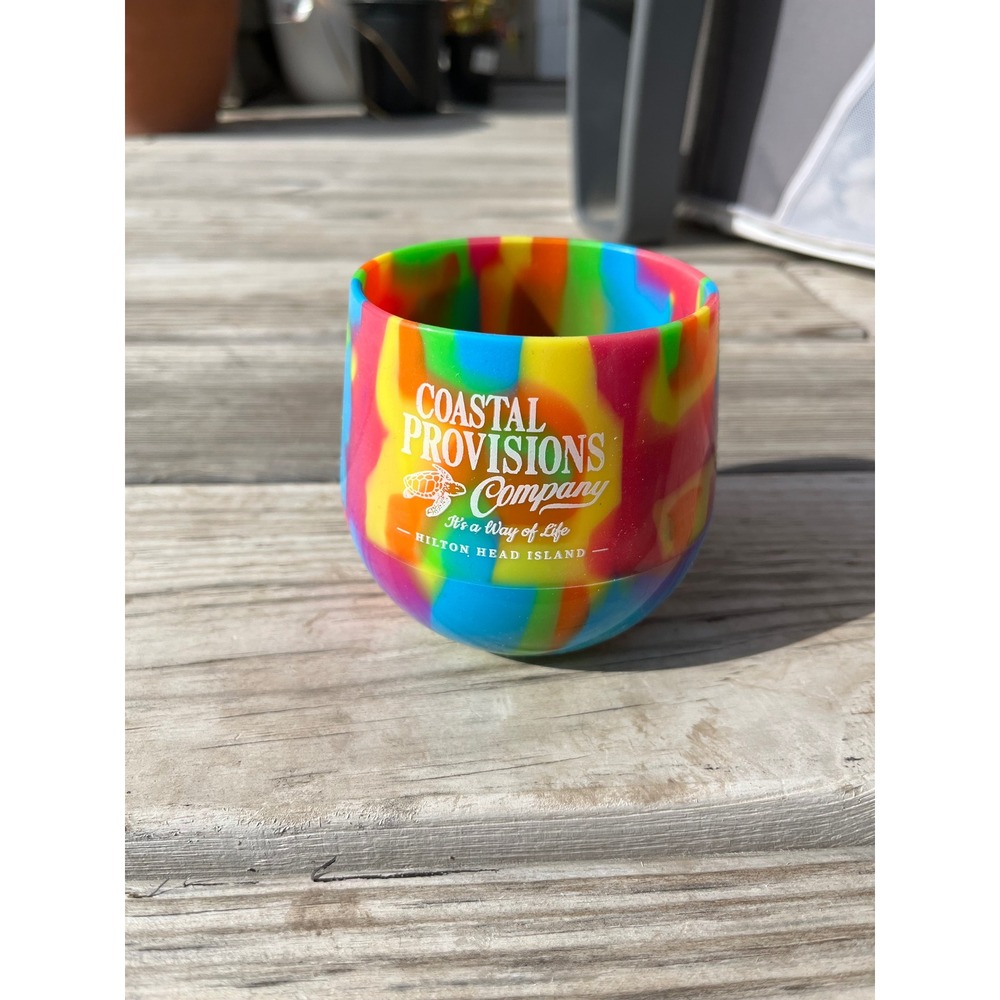 Coastal Provisions Company Silicone Tumbler Hilton Head Island Rainbow Tie Dye